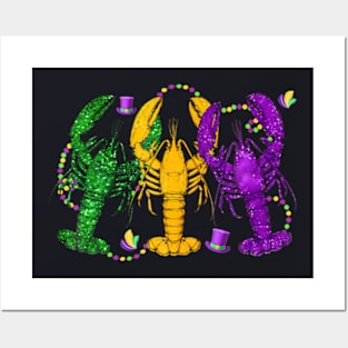 Mardi Gras Crawfish Happy Mardi Gras 2024 Matching Party Posters and Art